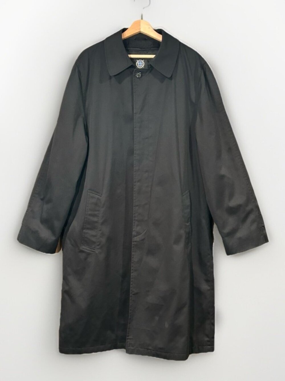 William Wallace Thinsulate Black Trench Coat Mens 42 Long Removable Liner Career
